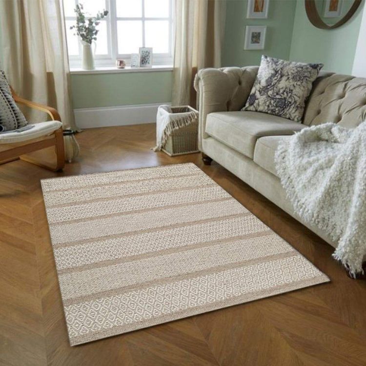 Tan Geometric Area Rug by RugKnots.