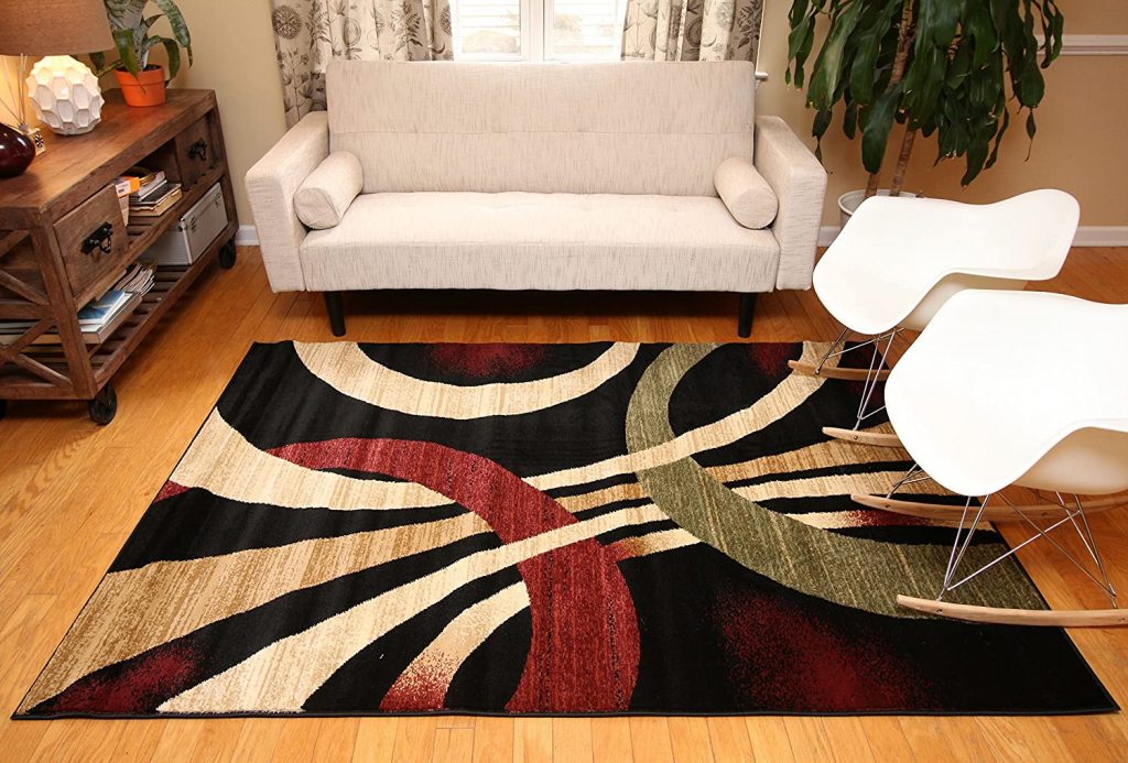 Feraghan New City Contemporary Modern Wavy Circles Area Rug.