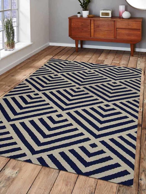 Hand Woven Flat Weave Kilim Wool Area Rug