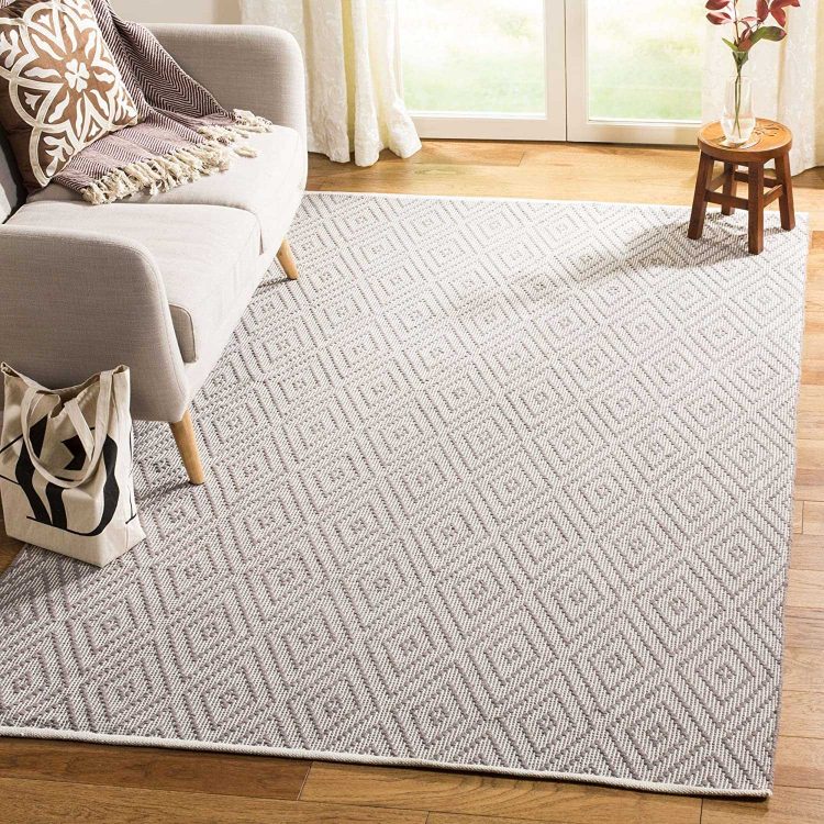 Safavieh Handmade Flatweave Grey and Ivory Organic Cotton Area Rug