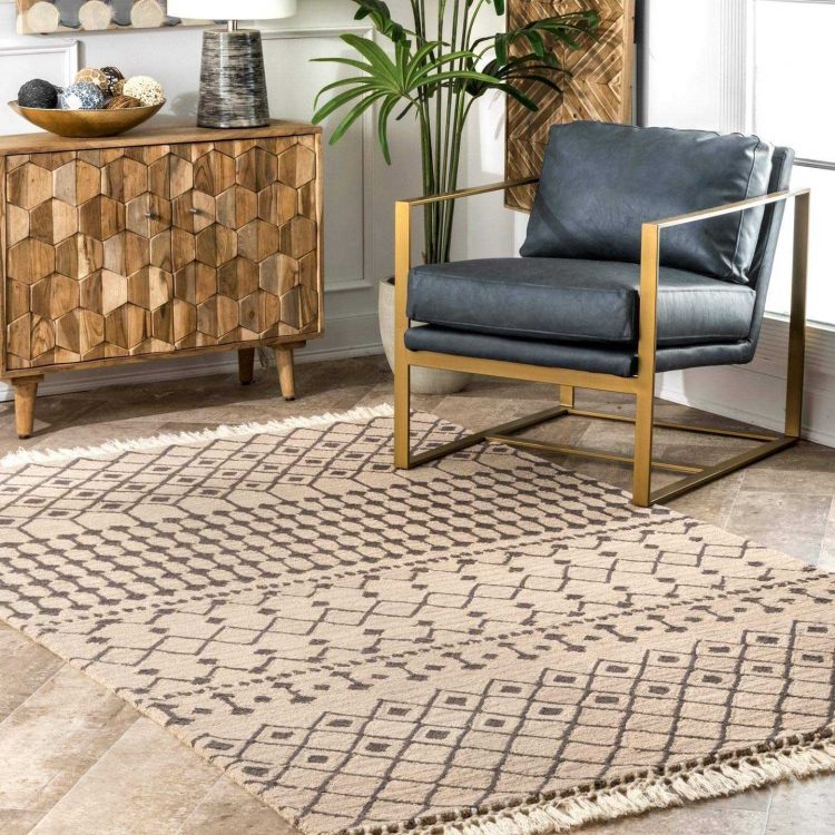 nuLOOM Emmeline Wool Modern Trellis Area Rug