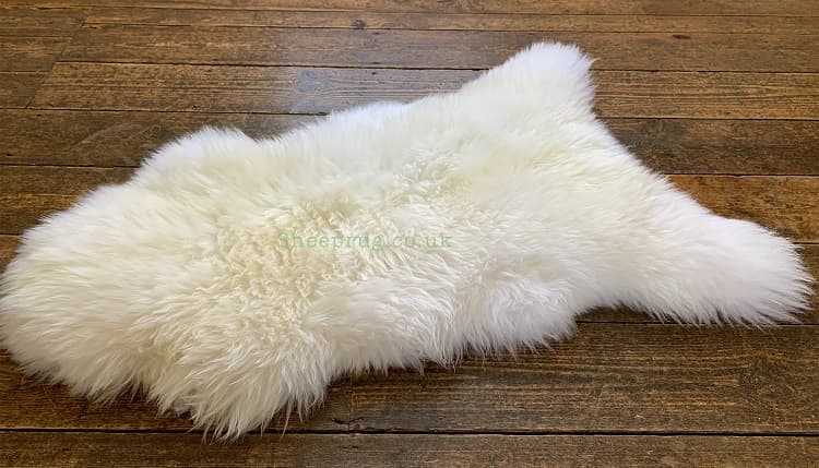 White Sheepskin Rug Natural-made of English Sheep.
