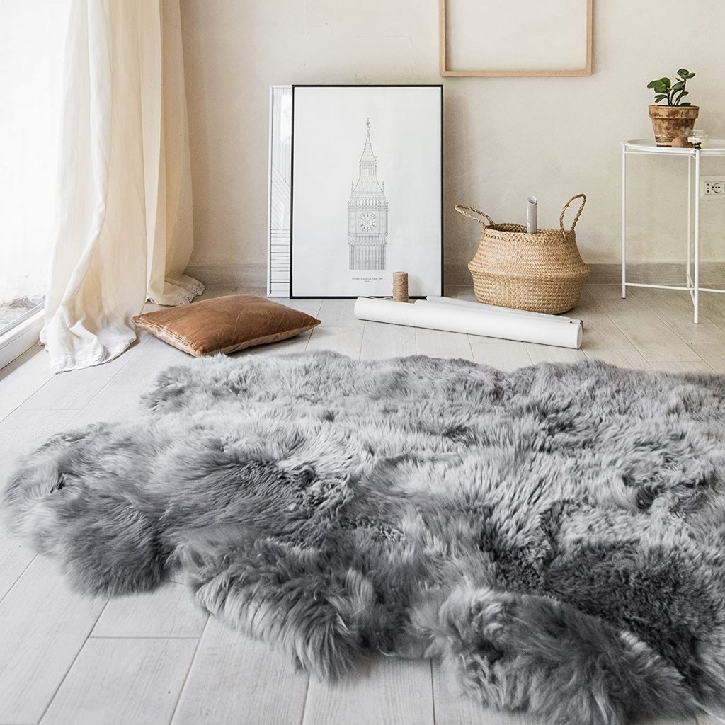 Grey Sheepskin rug